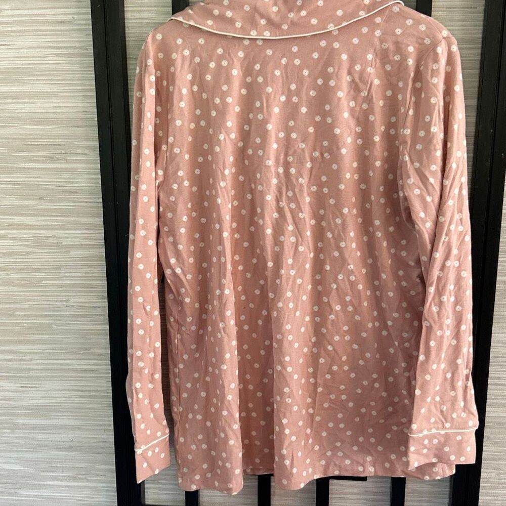 NWT Soma adorable cotton long sleeve button-down pajama shirt pink perfume bottl - Picture 4 of 4